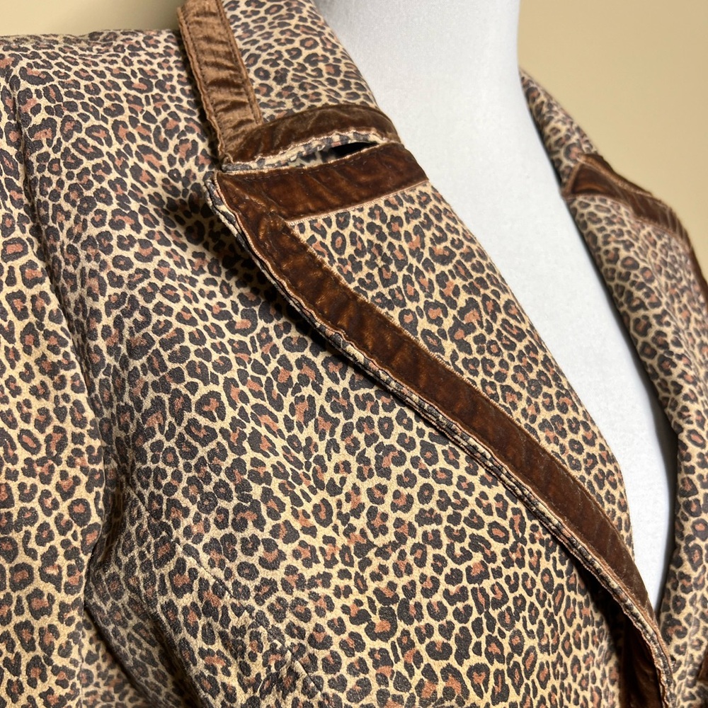 Vintage Vakko Leopard Print Jacket